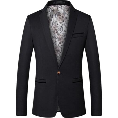 2019 New Men Blazer Fashion Luxury Blends Patchwork Slim Suit Jackets Business Suit Male Wedding Dress Men M-5XL