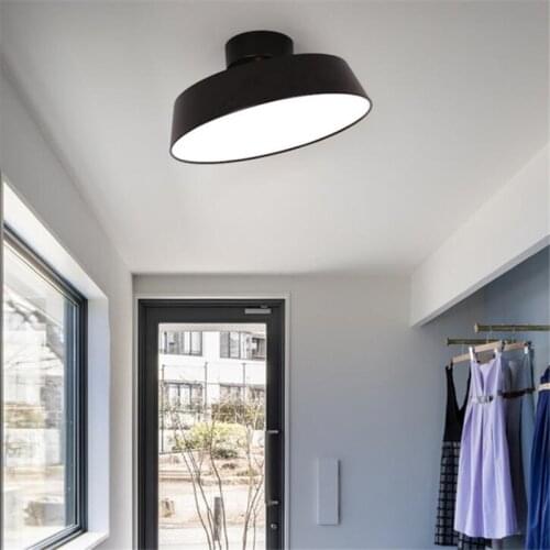 Nordic Simple Designer Round Led Ceiling Lamp Adjustable 4 Colors Fashion Iron Acrylic Lighting Fixture 30/40cm 2642