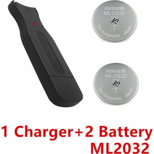 NEW USB interface charger 1PCS + 2PCS rechargeable coin cell ML2032 Button Battery .universal ML2025 ML2016 LIR2032