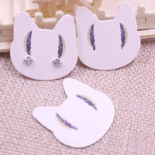 New design 100pcs white &kraft paper pineapple&cute cat&Life Tree shape earring cards Jewelry & clothes holder tags can custom