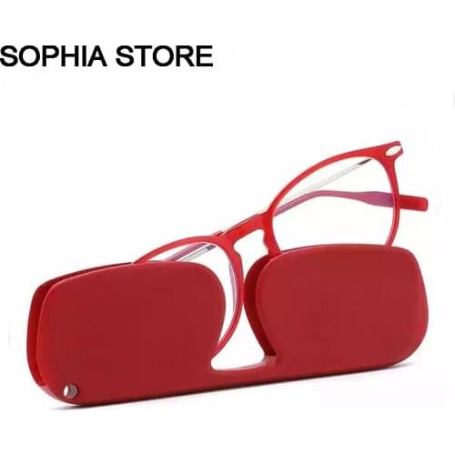 Sophia Anti-Blue Light Computer Reading Glasses Thin Portable Magnifying Eyeglasses Round glasses Men Transparent Glasses +2+3+4