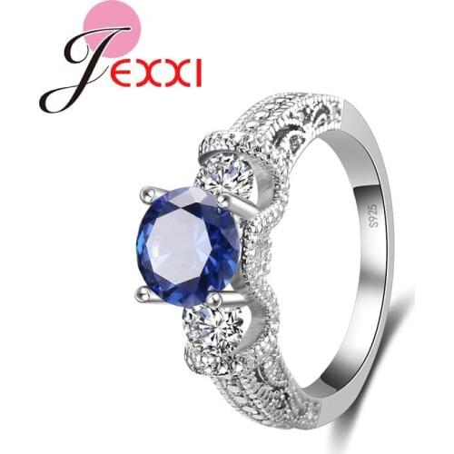 Wholesale Factory Price Brand Fashion Bands Jewelry Women 925 Sterling Silver Zirconia Crystal Party Wedding Rings