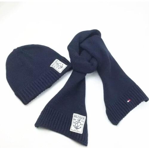 Autumn Winter Children Scarf-collar Boys Girls Warm Beanies Caps Scarf Sets Fashion Cotton Baby knit Hat Scarf