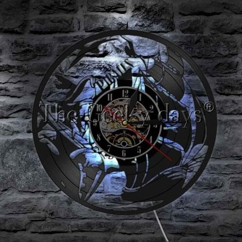 Pirates Ship Design LED Wall Light Sailing Ship Vinyl Wall Art Wall Light LED Lighting Clock Gift For Captain Mariner