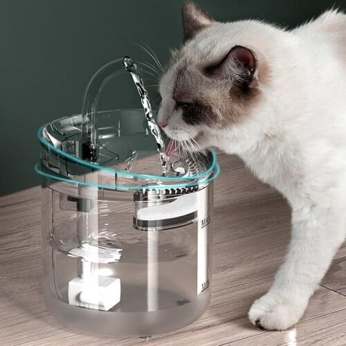 Cat Water Fountain Filter Automatic Sensor Drinker For Cats Feeder Pet Water Dispenser Auto Drinking Fountain For Cats Dogs 2L