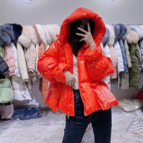 Candy Color Down Jacket Womens Short Hooded Winter Thick Warm Bread Jacket Duck Down Coat