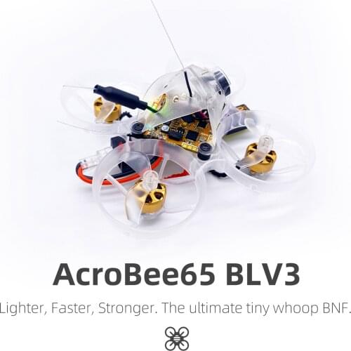 NewBeeDrone 65mm AcroBee65 BLV3 BNF FPV Brushless Racing Drone Frsky D8 D16 FUTABA RC Receiver BeeBrain V3 AIO FC BeeEye FPV Cam