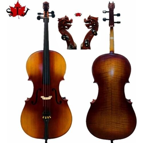 Rare Professional song "Master" Cello 4/4 , Carving dragon head,solid wood made by hand,sound clear and melodious#14561