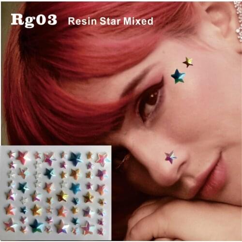 RG03 Spring Color Resin DIY Face Jewels Bindi Dots Sticker Eye Makeup Decor Sticker Accessories Festival