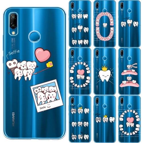 Dentist Dental Crowned Tooth Soft Case Cover For Huawei P10 P20 P30 Lite Pro P8 Lite 2017 Nova 5 5I 4 3I 3 Y5 Y9 2018 2019 Case