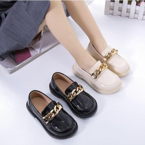 Princess Shoes For Girl Wedding Kids Leather Shoes Children Dress Party Soft PU Leather Flats Fashion Student Black School Shoes