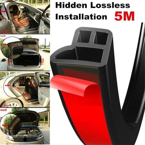 5M L Shape Seal Strip Car Door Hood Trunk Trim Edge Moulding Rubber Weatherstrip