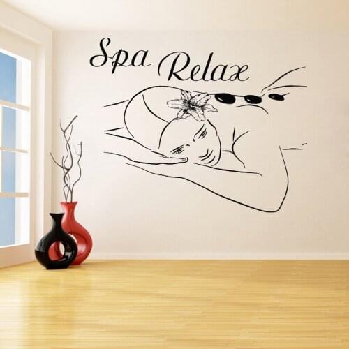 Girl SPA Wall Stickers for Bathroom Looks Comfortable and Relax Vinyl Murals Wall Decals Living Room Home Decor K31