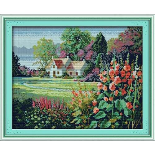 Wilderness Landscape Cross Stitch Landscape Pattern Traditional Embroidery 11CT 14CT Needlework Crafts Home Decoration Painting