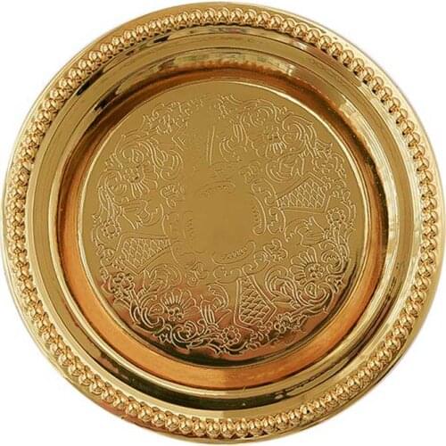Golden Tray for Decoration Ornaments Buffet Fruit Cake Party Supplies Dessert Sundries Storage Plates Shooting Props #2