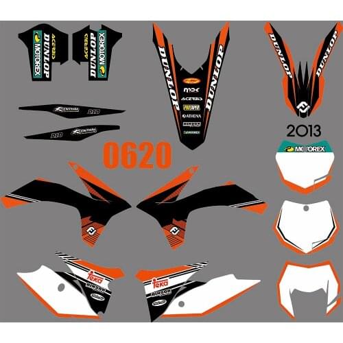 0602 Motorcycle Team Graphic & Backgrounds Decal Stiker Kits for KTM EXC 2012 2013 and for XC 2011