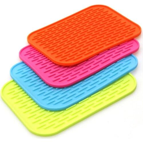 4Pcs/lot Rectangular Silicone Heat Insulation Dinner Table Mat Cup Mug Dish Coaster anti-slip mat anti-scalding heat mat