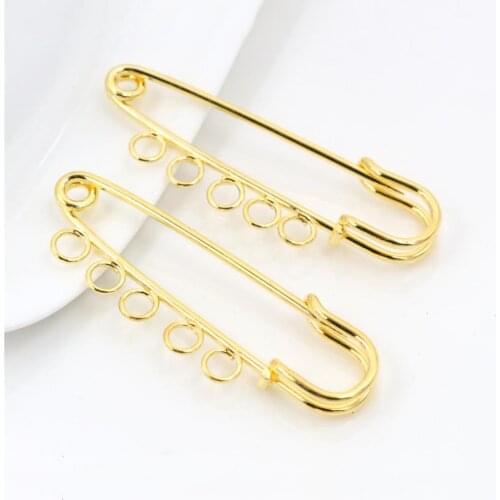 5pcs/lot 50*15mm Brooches Findings Gold Color Brooch Pins Supplies for Jewelry Accessories cameo setting charms-S4-24