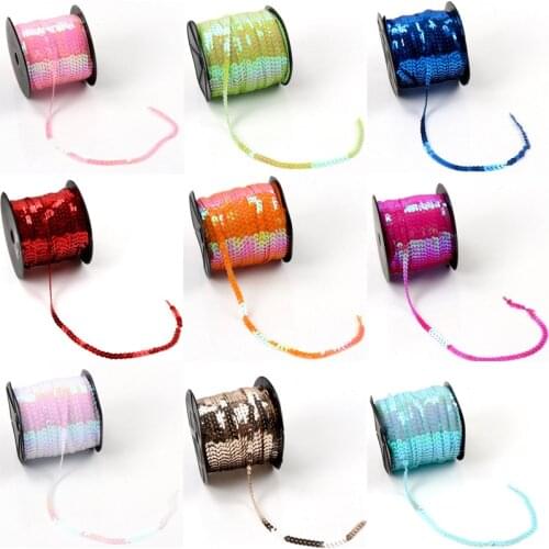 Garment Decoration Accessory 10 yard/Lot 6mm Loose Round Flat Multicolor Sequins Sewing On Trims For Crafts Children DIY CP0831