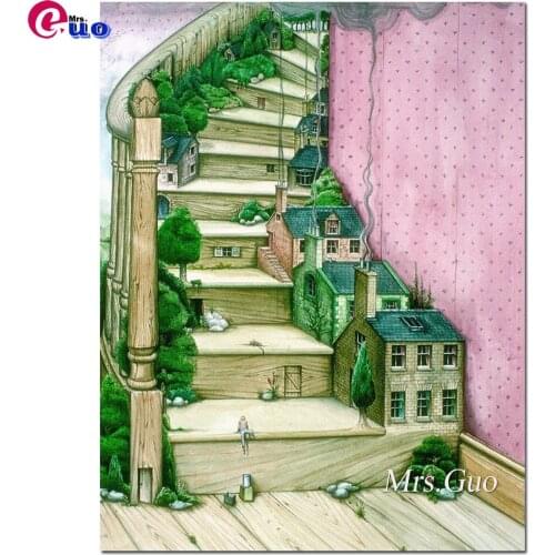 Diamond Painting 5d Living Stairs Cross Stitch Rhinestones Diamond Embroidery Fantasy Art Needlework Gift Handmade Home Decor