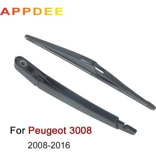 APPDEE Wiper 12" Rear Wiper Blade & Arm Set Kit For Peugeot 3008 2008-2016 First generation Windshield Windscreen Rear Window