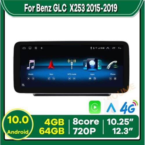 Andriod 10 Display 8Core 8+128G Car Radio GPS Multimedia Player for Mercedes Benz C Class W205 GLC-Class X253 V-Class W446