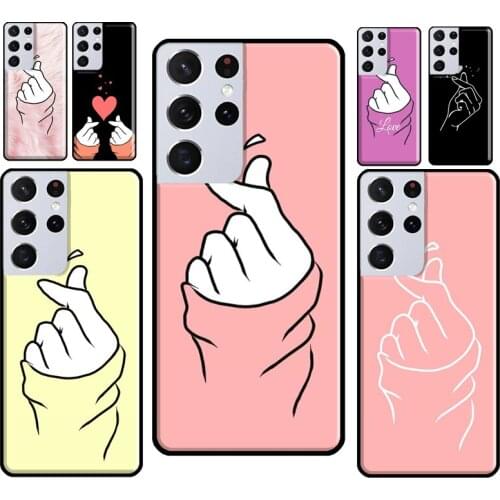 Kpop Hand Finger Heart Phone Cover For Samsung Galaxy S10 S8 S9 S20 Plus Note 10 Note 20 S21 Ultra S20 FE Case