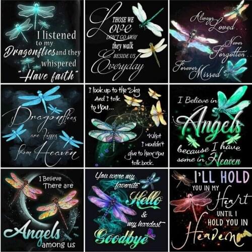 Black Board Diamond Embroidery Insect Dragonfly Diamand Painting Complet Daimond Mosaic Hobby Rhinestone Picture Wall Stickers