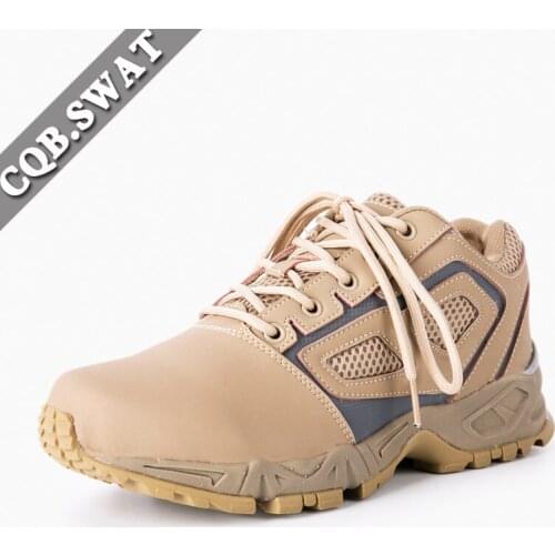 CQB.SWAT 2018 Desert Boots sand color ankle lace-up Army Military rubber outsole Boots Comfortable and Breathable Wearable Boots