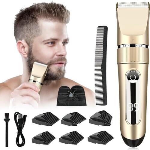 DIOZO Electric Hair Clipper Professional Rechargeable Trimmer Digital LED Display Washable Trimmer Limit Comb Tool