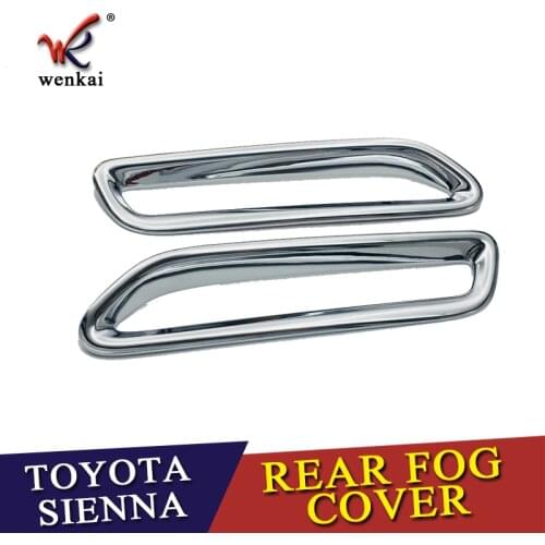 Rear Fog Light Cover Kit For Toyota Sienna 2011-2018 Chrome Bumper Reflector