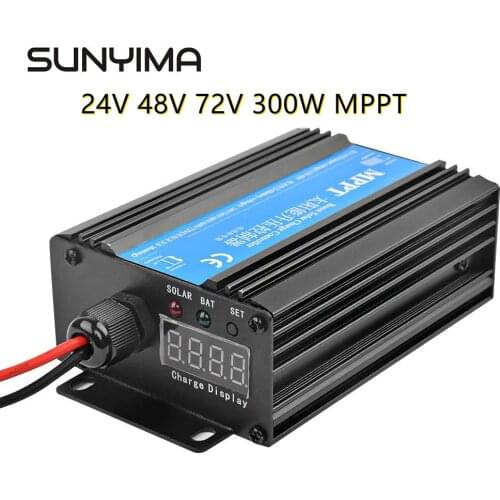 SUNYIMA 24V 48V 72V 300W MPPT Boost Solar Charge Controller Boost Set-up Charger Car Battery Charging Voltage Regulator