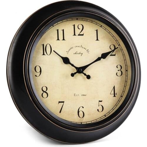 Creative European Large Wall Clock Silent Metal Living Room Fashion Wall Clock Retro Roman Numerals Home Decor AA50ZB