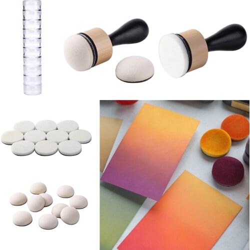 Round Stackable Jars Mini Ink Blending Tools Mixing Round/domed Foams Sponge Apply Inks Suitable for Painting Brushing Card New