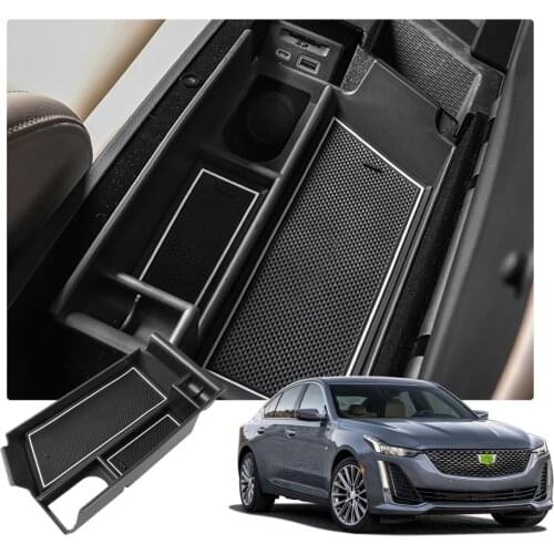 LFOTPP Car Central Control Armrest Box For C-adillac CT5 2020 Vehicle Interior Coin Storage Stowing Tidying Accessories Black