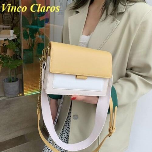 Fashion Panelled Crossbody Bags for Women Small Flap PU Leather Shoulder Messenger Bag Sac A Main Purses and Handbags for Girls