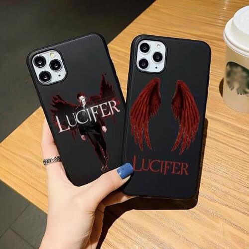 Fashion American TV Degenerate Angel Lucifer black TPU soft phone cover For iphone 12mini X XR XSMax 7 8 Plus SE 11pro 12pro MAX