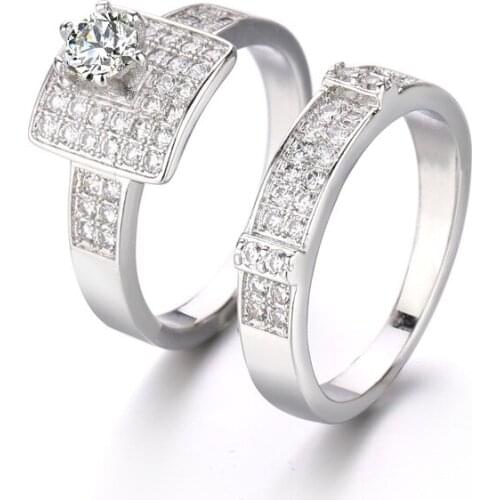 WYJZY Classic couple ring set with high quality zircon exquisite workmanship fashion ladies accessories ring for women