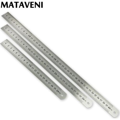 Stainless Steel Metal Ruler 15/20/30/40cm Metric Rule Precision Double Sided Measuring Tool Sewing Tool Accessory