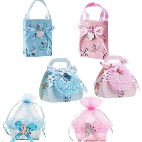 Candy box gift bag Baby Shower boy girl 1st first birthday Gender Reveal Christening Table Centerpiece Confetti decoration Favor