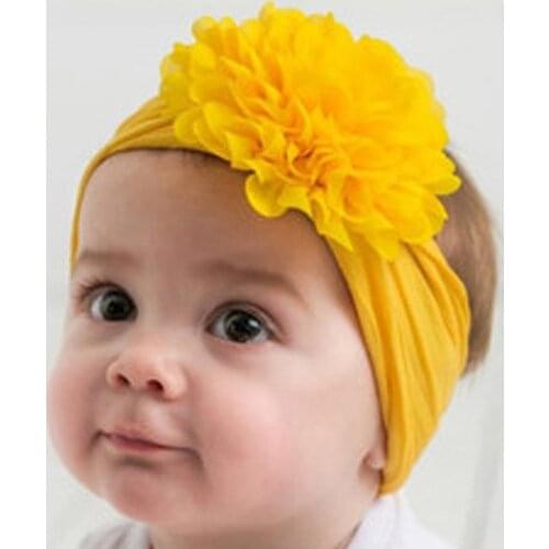 Baby Headband Infant Elastic Flower Hair Band Kid Girl Soft Chiffon Headwear Flower Baby Hat Toddler Turban Infant Head Wraps