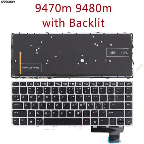 Laptop Computer keyboard for HP EliteBook Folio 9470m SILVER FRAME BLACK WIN8（Without Point stick,OEM