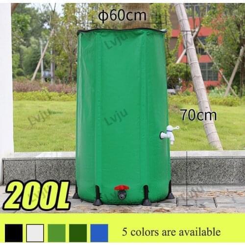 Lvju Folding Rainwater Collector Tank 200 Liter 53 Gallon Diameter 60cm x Height 70cm Collapsible Rain Barrel Water Collector
