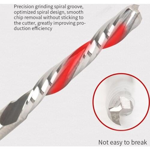 JINRUI Double-edged spiral milling cutter Acrylic cutting tungsten steel milling cutter CNC engraving machine alloy cutter head