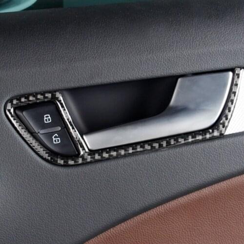 Car door inner handle carbon fiber decorative frame for Audi A4L/A5 4 doors 2009-2016