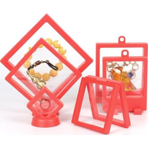 Wholesale Jewelry Ring Pendant Display Stand Holder Packaging Box Protect Jewellery Stone Floating Case 100pcs