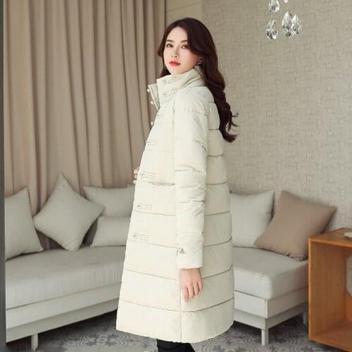 Female Long Parka Padded Warm Coat New Design Winter Jacket Women Chinese Style Stand Collar with Embroidery