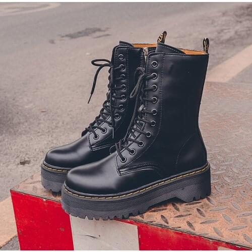 Platform Sneakers Shoes Women Motorcycle Boots 2020 Winter Boots Women Shoes Lace-up Ankle Boots Women Sneakers Shoes Woman