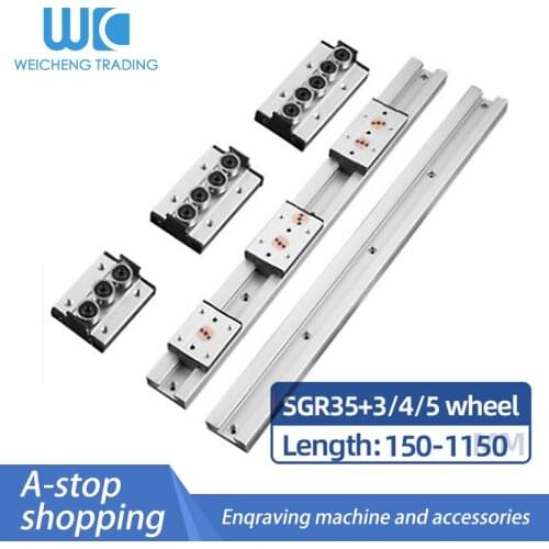 1/2 PC Built-in Dual-Axis Core Linear Guide SGR35 , Length 150-1150mm+1/2/4PC SGB35-3/4/5-Wheel Slider , Slide Rail Combination
