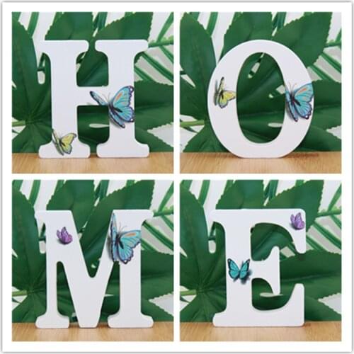 1pc 10cm 3D Butterfly Wooden Letters Decorative Alphabet Word Letter Name Design Art Crafts Hand Made Standing Shape Wedding DIY